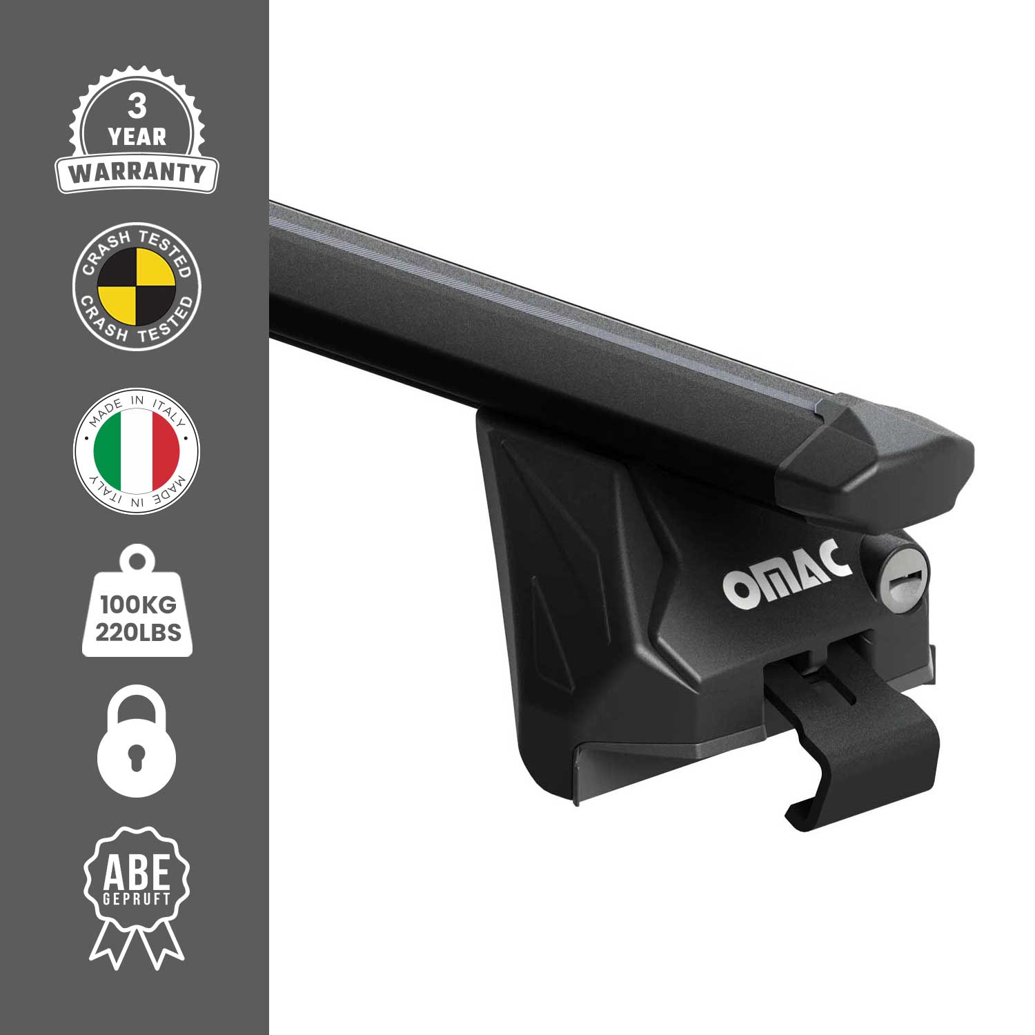 Dachträger Grundtäger für Audi Q7 2005-2015 100kg Aluminium Schwarz 2 tlg ABE