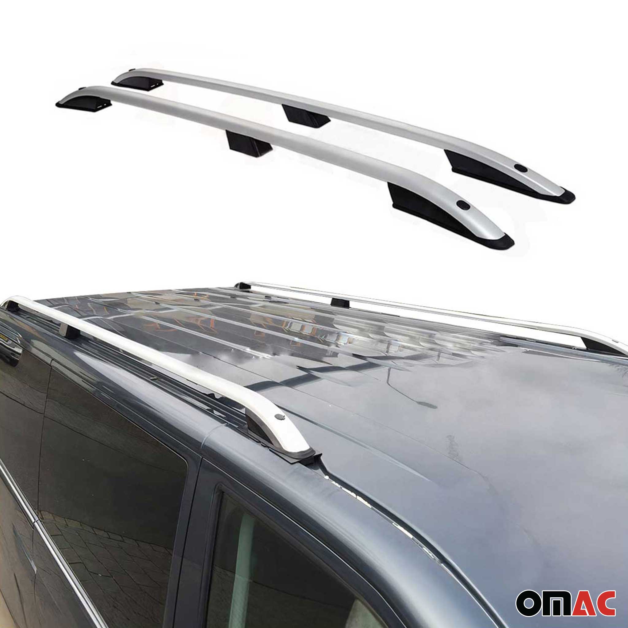 Dachreling Dachträger für Peugeot 3008 2016-2019 Grau Aluminium 2 tlg