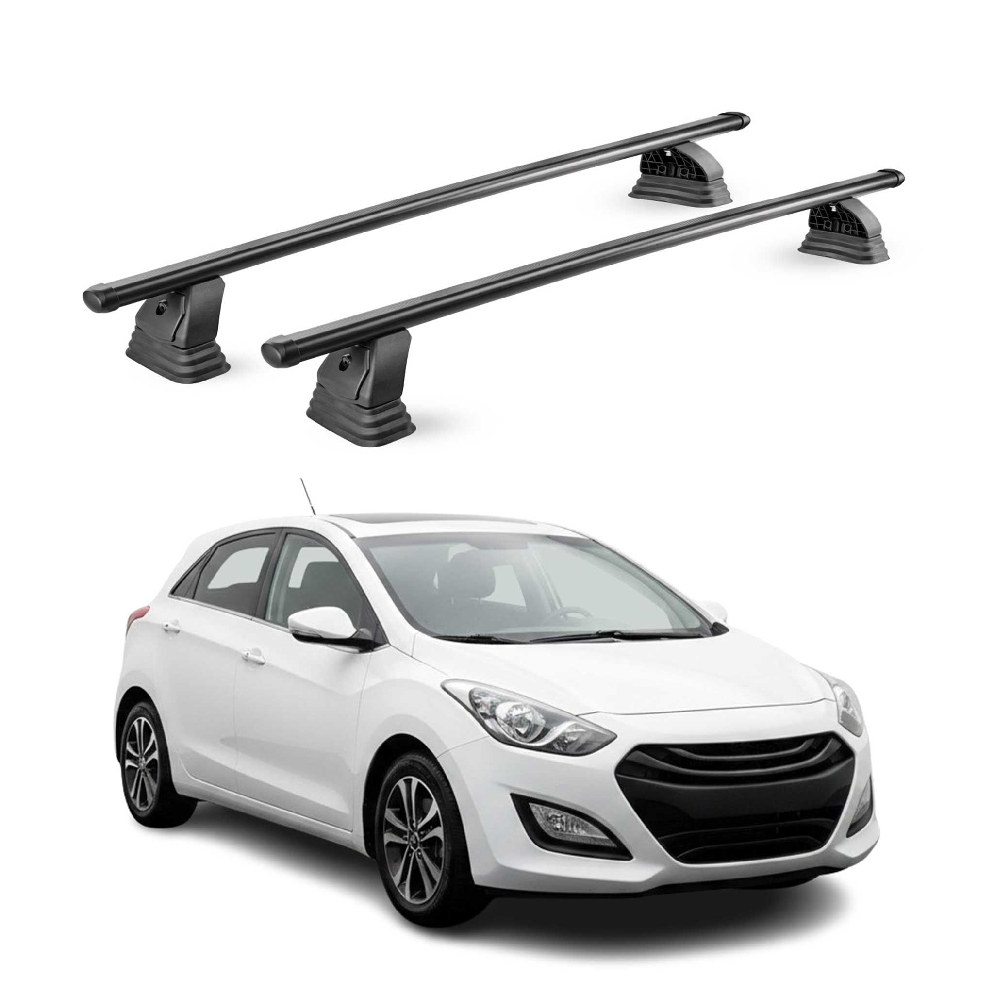 Stahl Dachträger für Hyundai i30 II 2012-2016 TÜV Abschließbar 2tlg Schwarz
