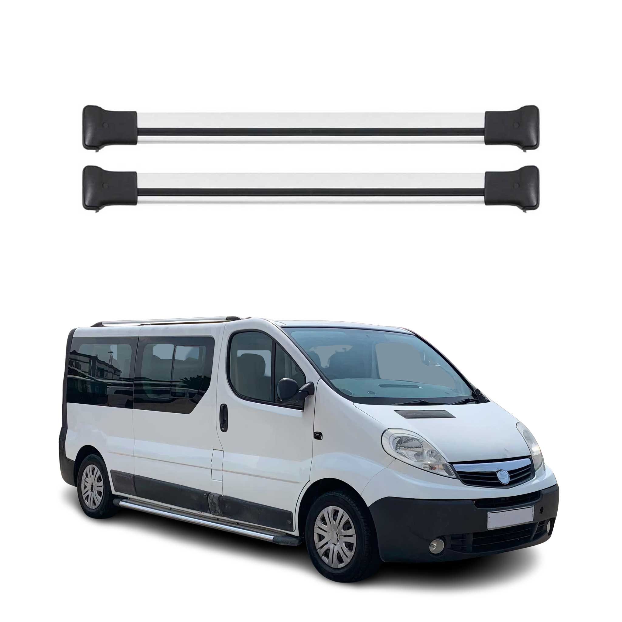 Dachträger Grundtäger für Opel Vivaro A 2001-2014 75kg Aluminium Silber 2 tlg