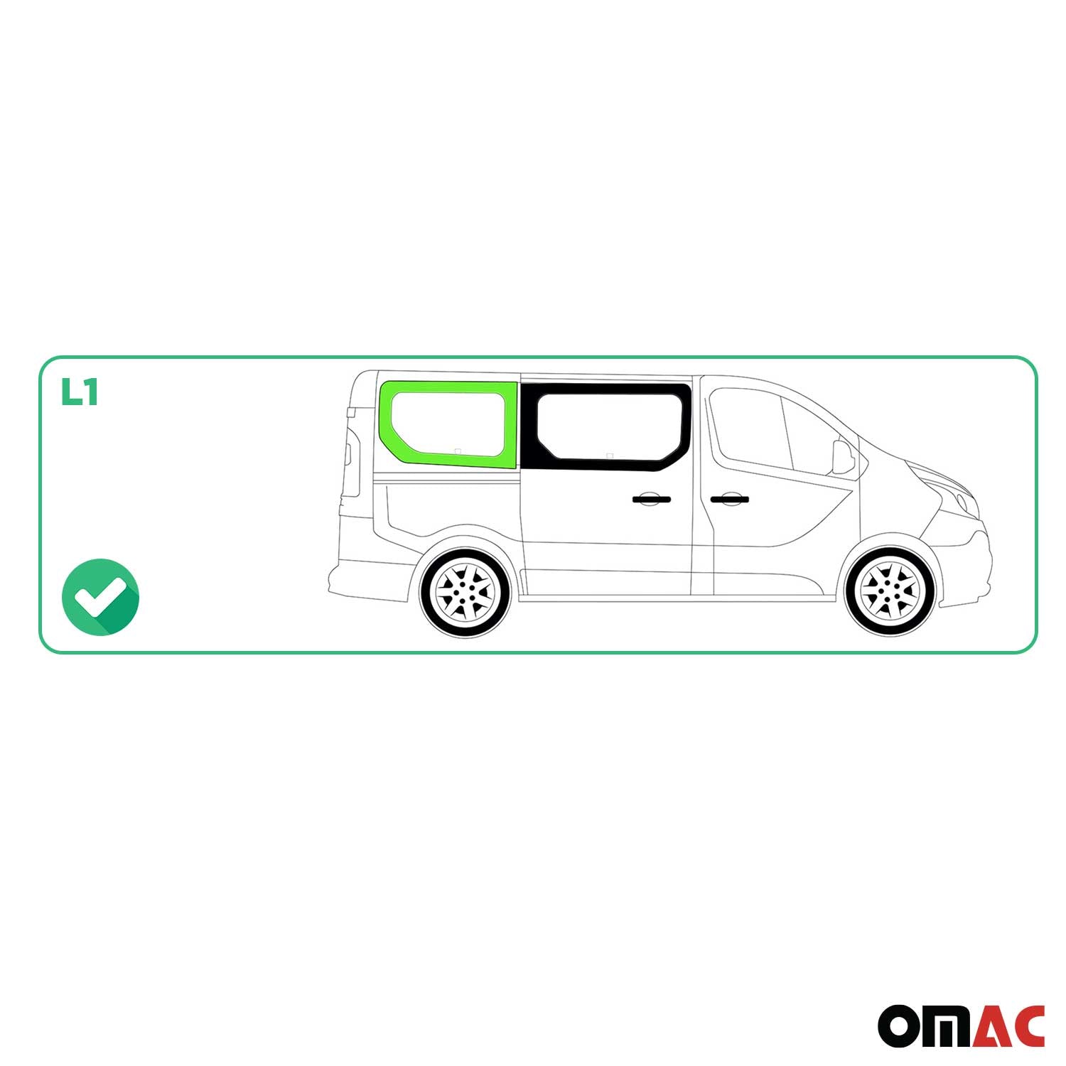 Seitenfenster Auto Fenster für Opel Vivaro B 2014-2019 Schiebetür Rechts L1