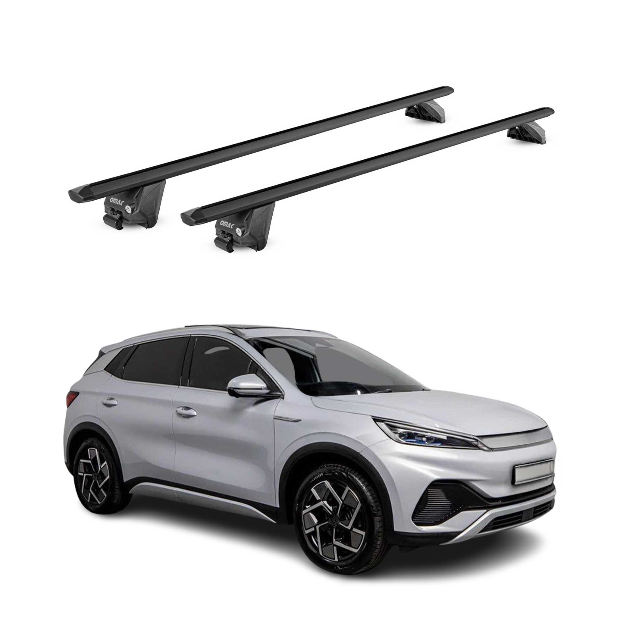 Dachträger Grundtäger für BYD Atto 3 2022-2026 100kg Aluminium Schwarz 2 tlg ABE