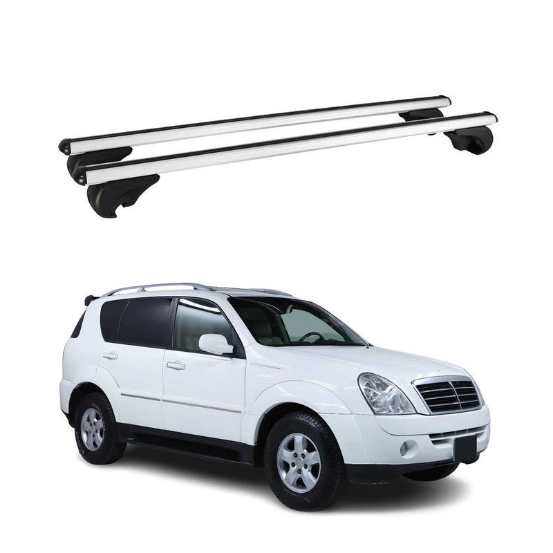 Dachträger Grundtäger für SsangYong Rexton 2001-2012 75kg Aluminium Silber 2 tlg