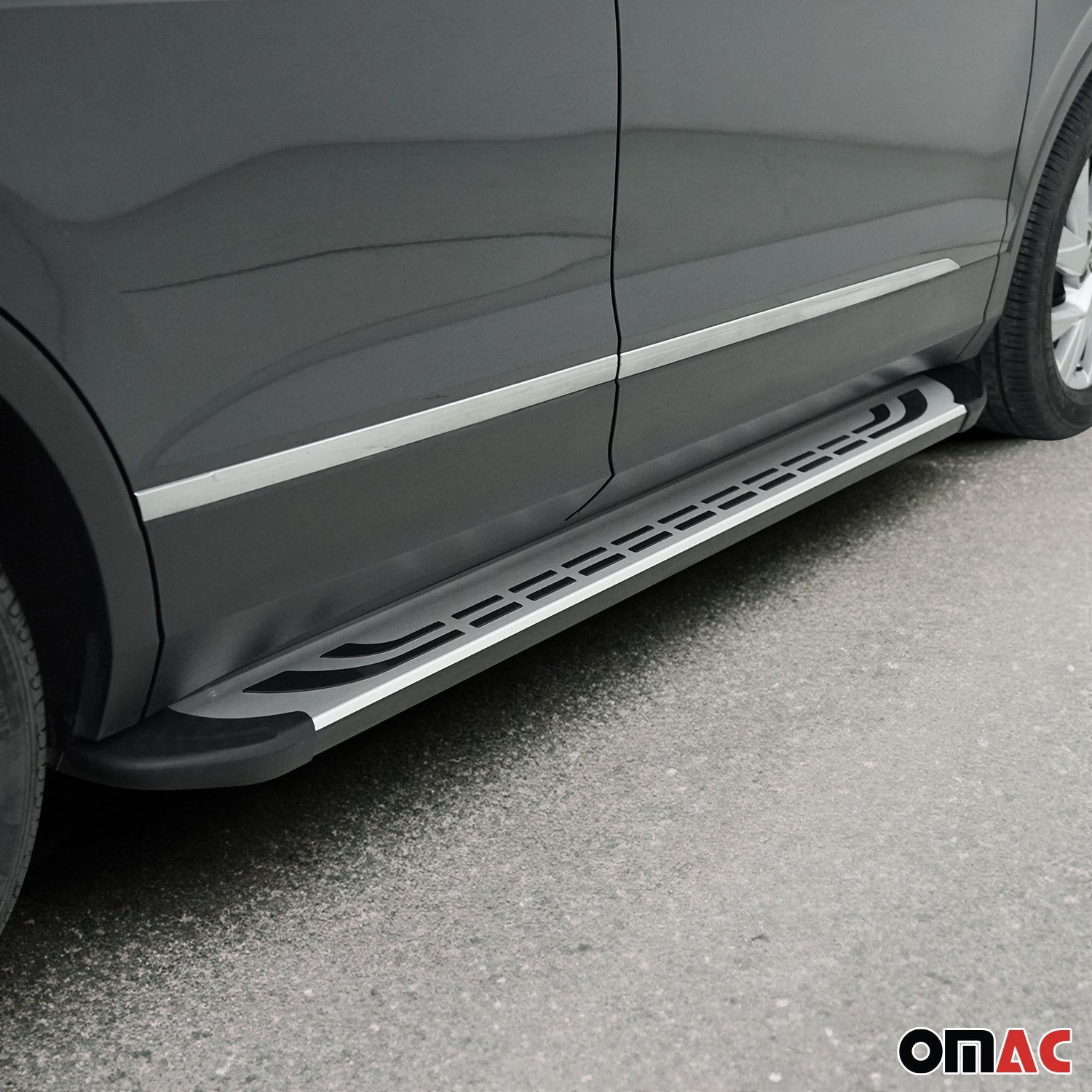 Trittbretter Seitenschweller für Citroen Jumper II 2006-2026 L1 Schwarz Alu