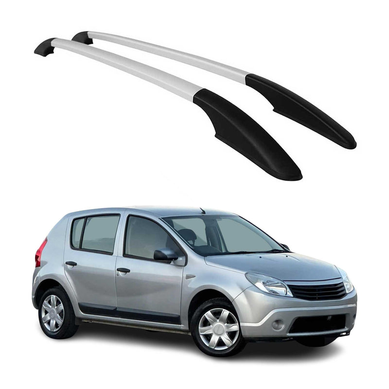 Aluminium Dachreling Relingträger für Dacia Sandero 2008-2012 Silber 2x