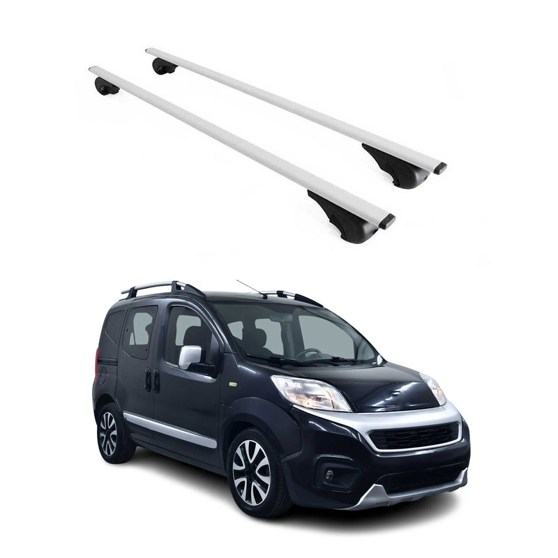 Dachträger Grundtäger für Fiat Fiorino/ Qubo 2008-2024 75kg Metall Silber 2 tlg