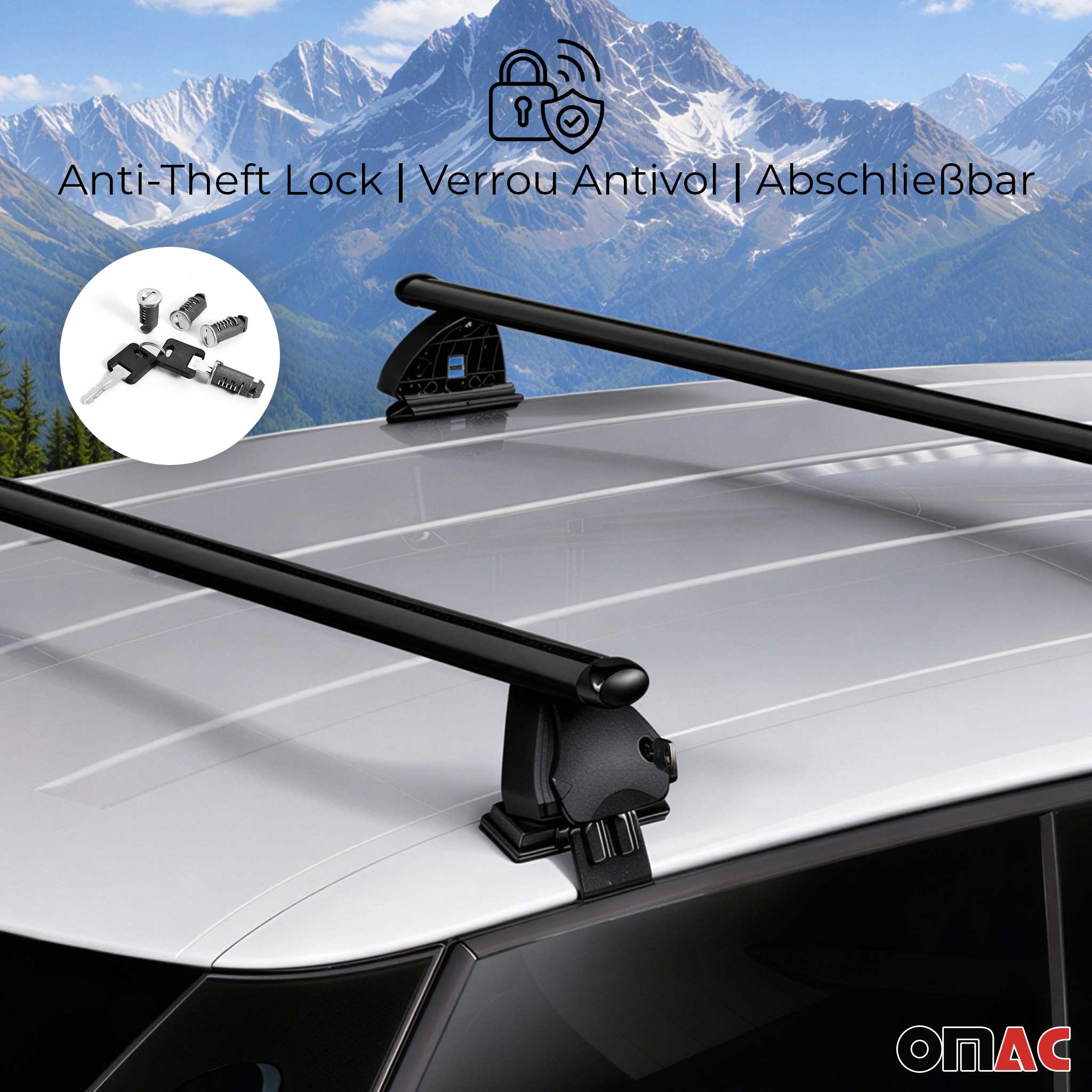 Stahl Dachträger für Subaru Trezia 2011-2016 TÜV Abschließbar 2tlg Schwarz