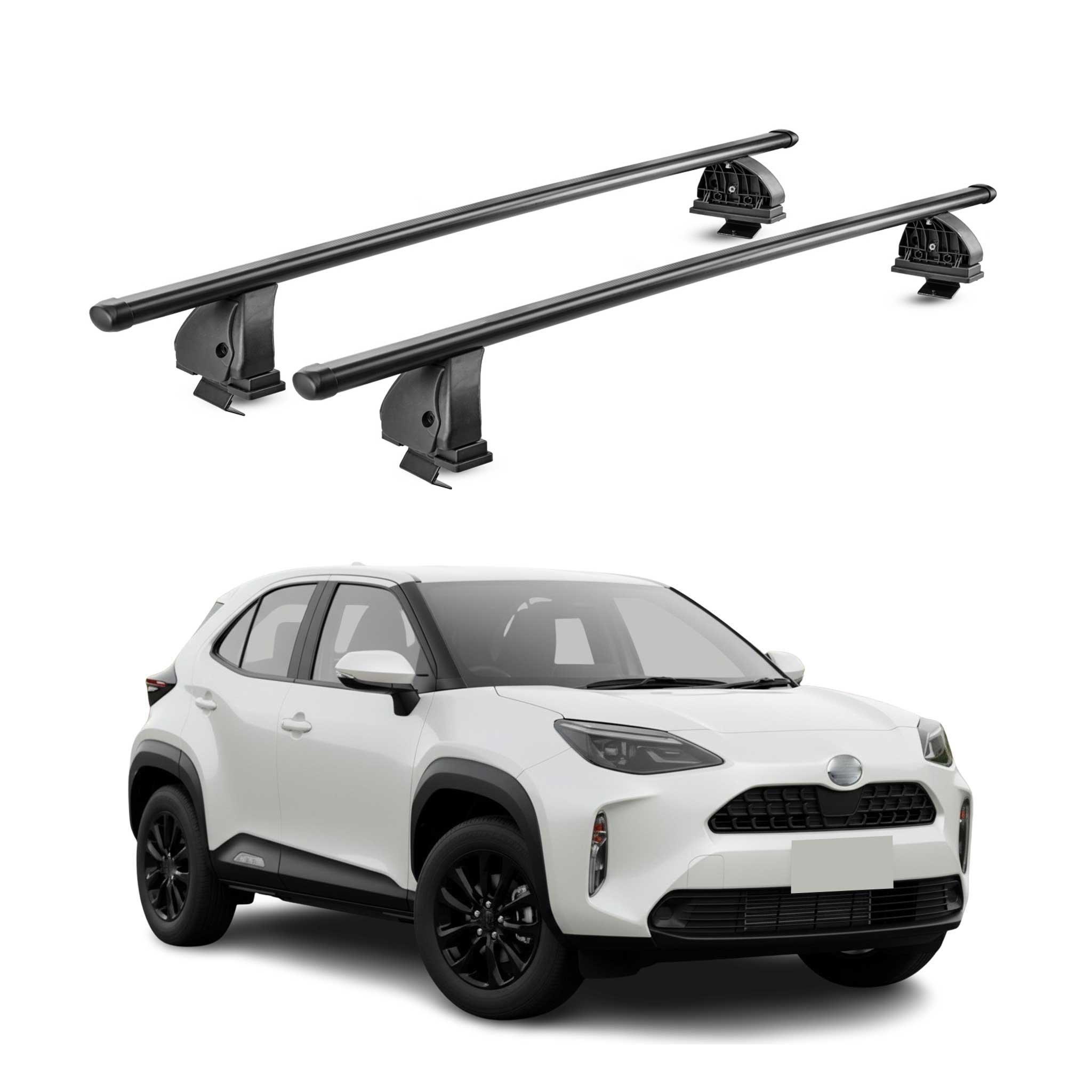 Stahl Dachträger für Toyota Yaris Cross 2021-2026 TÜV Abschließbar 2tlg Schwarz