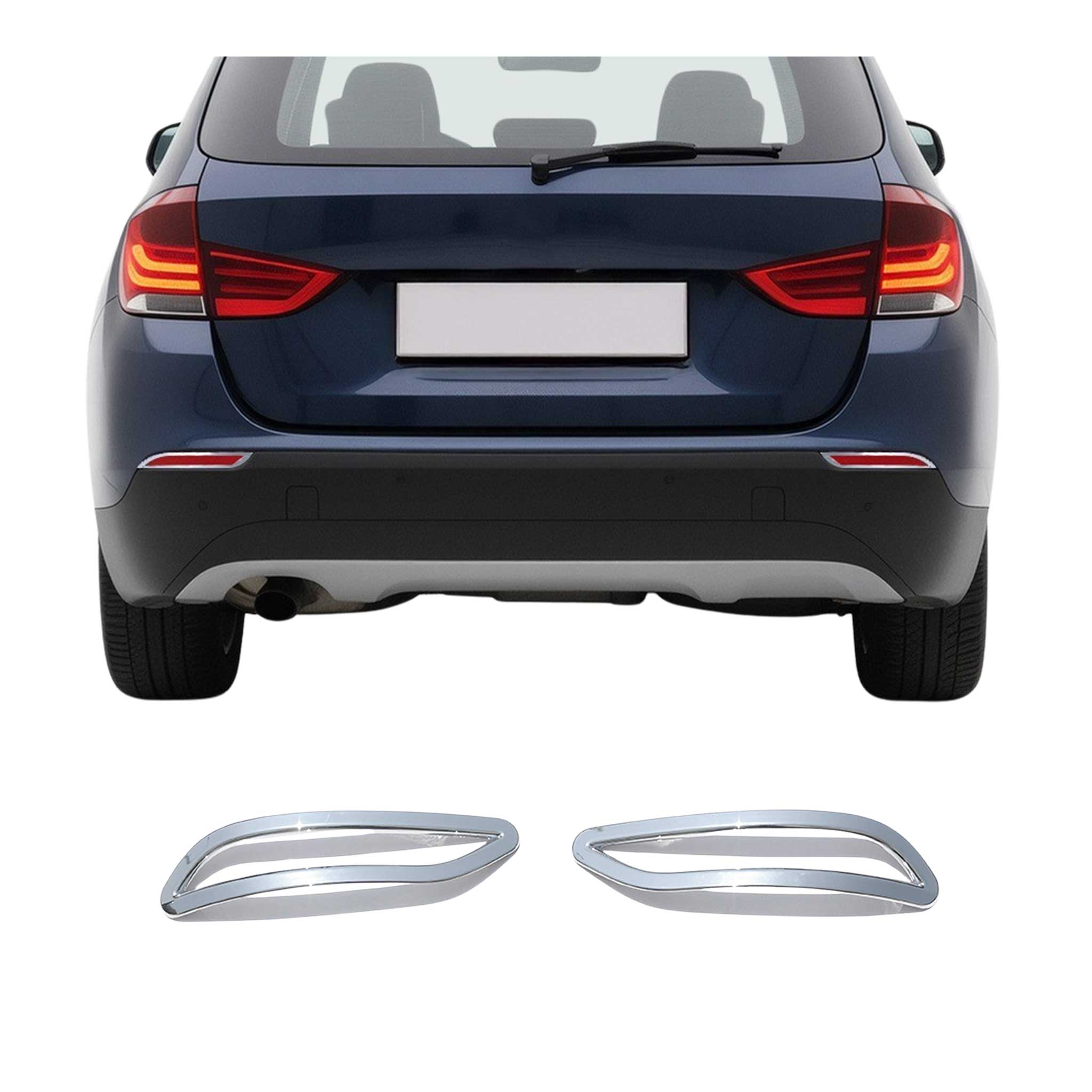 Reflektor Blenden Reflektorleiste für BMW X1 E84 2012-2015 Chrom ABS Silber 2tlg