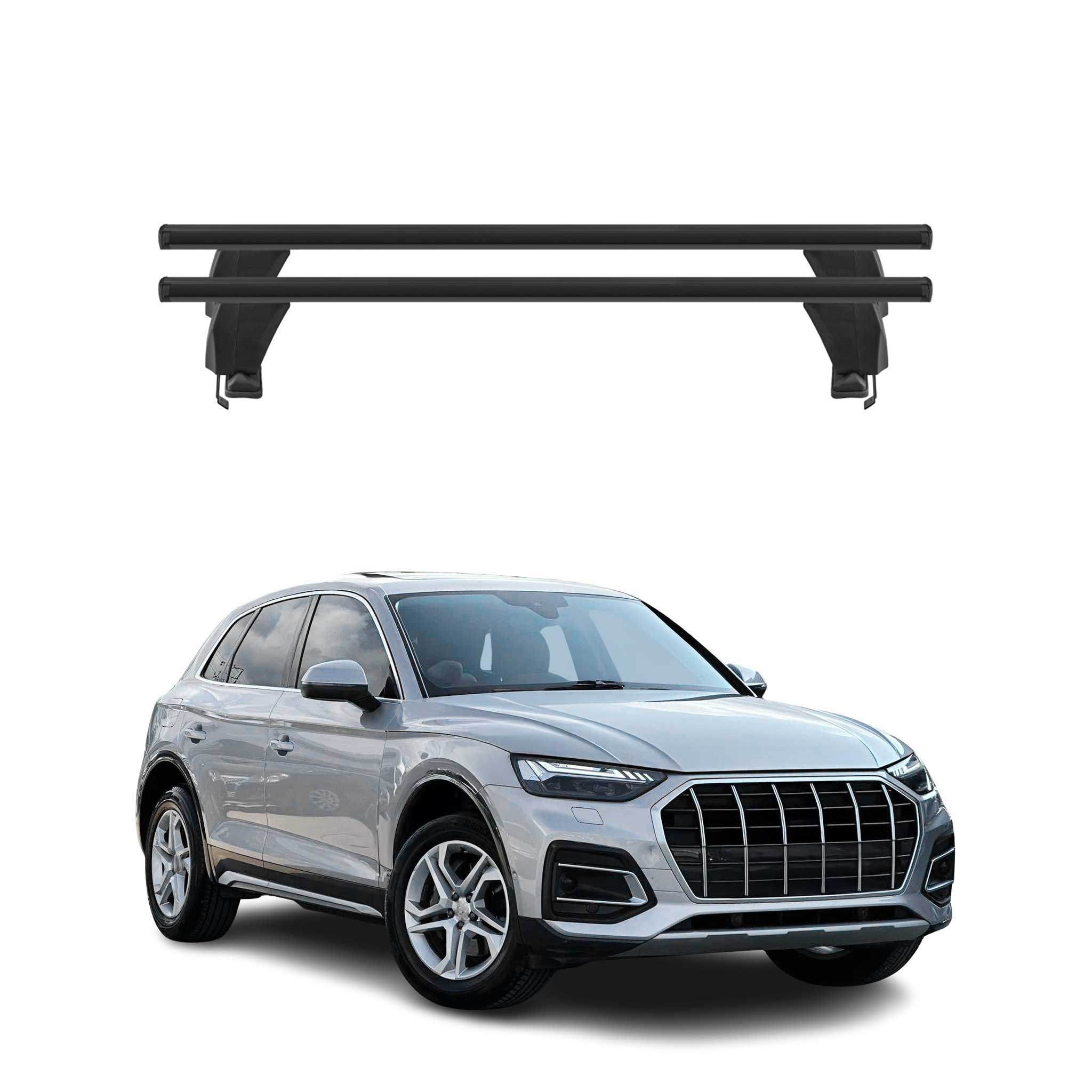 Menabo Dachträger Grundtäger für Audi Q5 mk2 2021-2025 50kg Alu Schwarz 2 tlg
