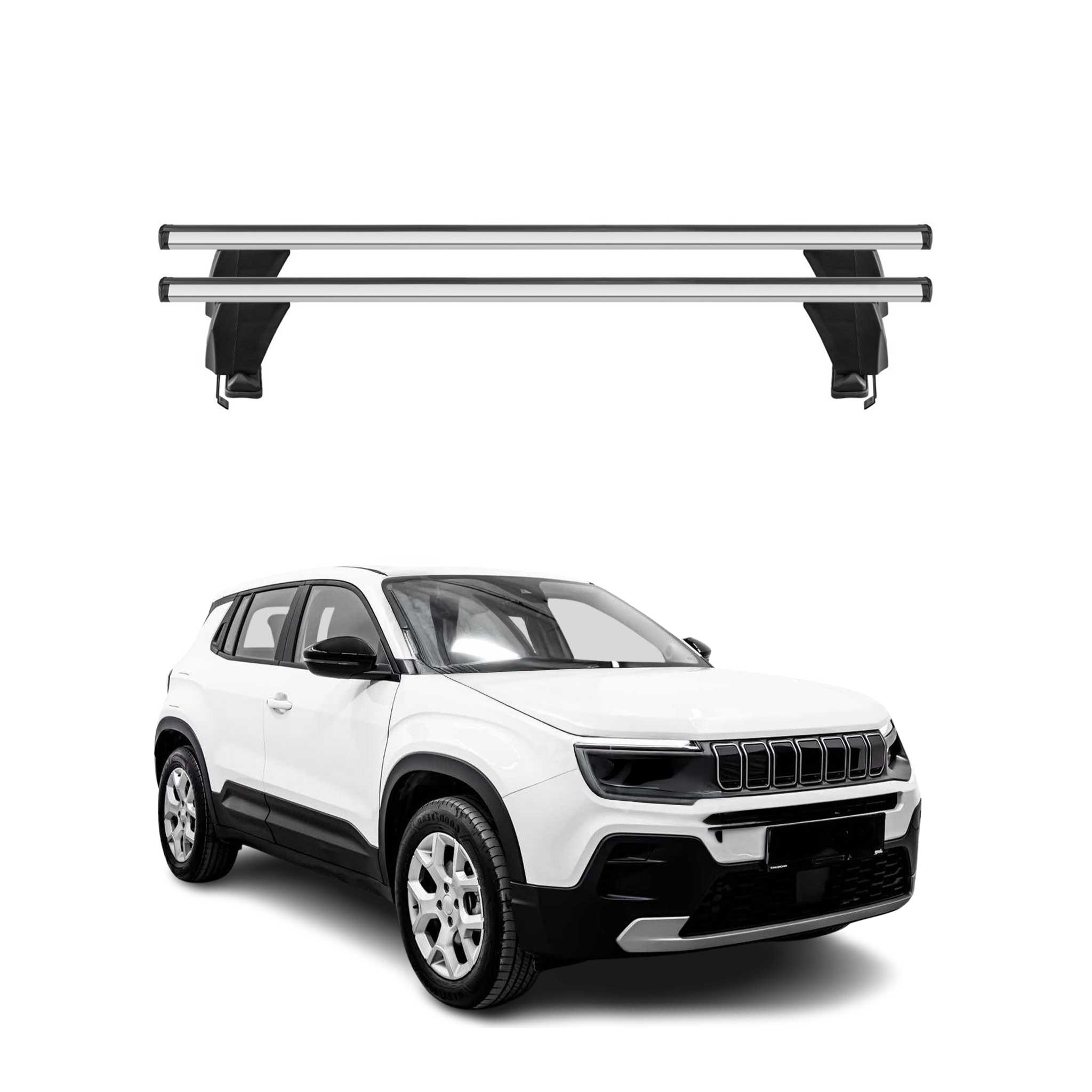 Menabo Dachträger Grundtäger für Jeep Avenger 2023-2026 50kg Alu Silber 2 tlg