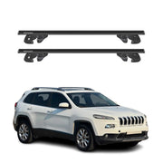 Dachträger Grundtäger für Jeep Cherokee KL 2014-2023 Alu 90kg TÜV Schwarz 2tlg