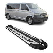 Trittbretter Seitenschweller für VW Transporter T5 2003-15 L2 Langer Schwarz Alu