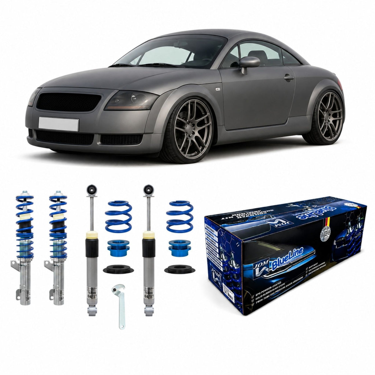 JOM BlueLine Gewindefahrwerk für TT 8N Coupé und Roadster Quattro 1998-2006
