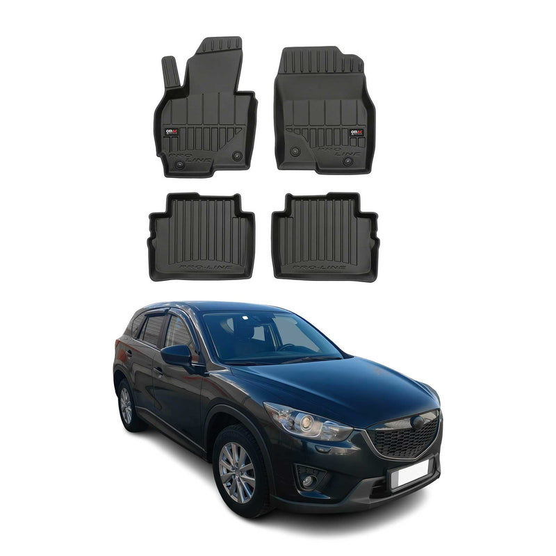 OMAC Gummi Fußmatten für Mazda CX-5 2012-2017 Premium TPE Automatten Schwarz 4x