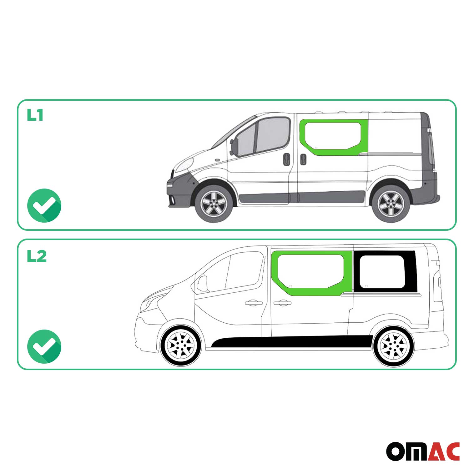 Seitenfenster Fenster für Renault Trafic 2001-2014 L1 L2 Schiebetür Rechts