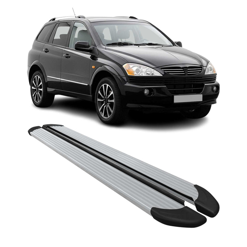 Seitenschweller Trittbretter Schweller für Ssangyong Kyron 2005-2014 Alu Grau