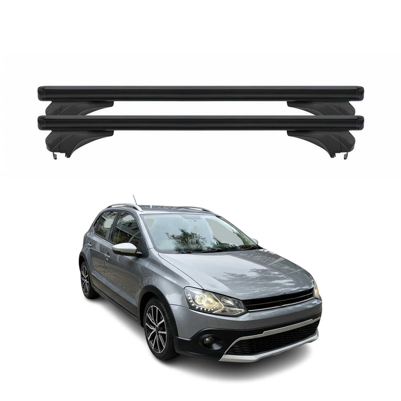 Menabo Dachträger Grundtäger für VW Polo V Cross 2009-2017 Aluminium Schwarz 2x