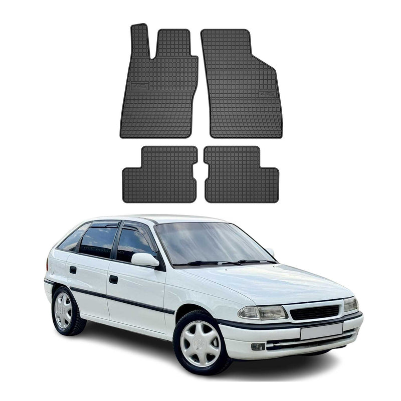 OMAC Gummi Fußmatten für Opel Astra F 1991-2002 Automatten Gummi Schwarz 4tlg