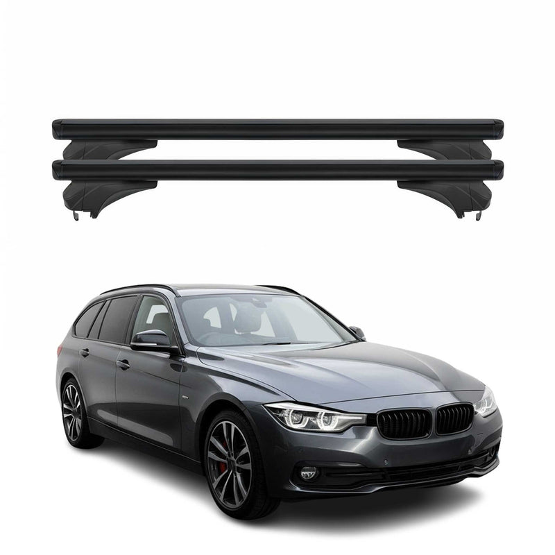 Menabo Dachträger Grundtäger für BMW 5er F11 Touring 2010-2016 Alu Schwarz 2 tlg