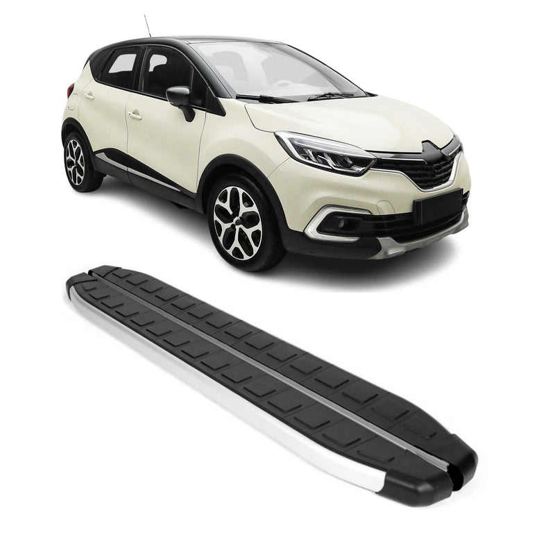 Schweller Seitenbretter Trittbretter für Renault Captur 2013-2025 Alu Schwarz