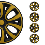 4x Radkappen Radzierblenden Radblenden für 15" Zoll Stahlfelgen Schwarz Gelb