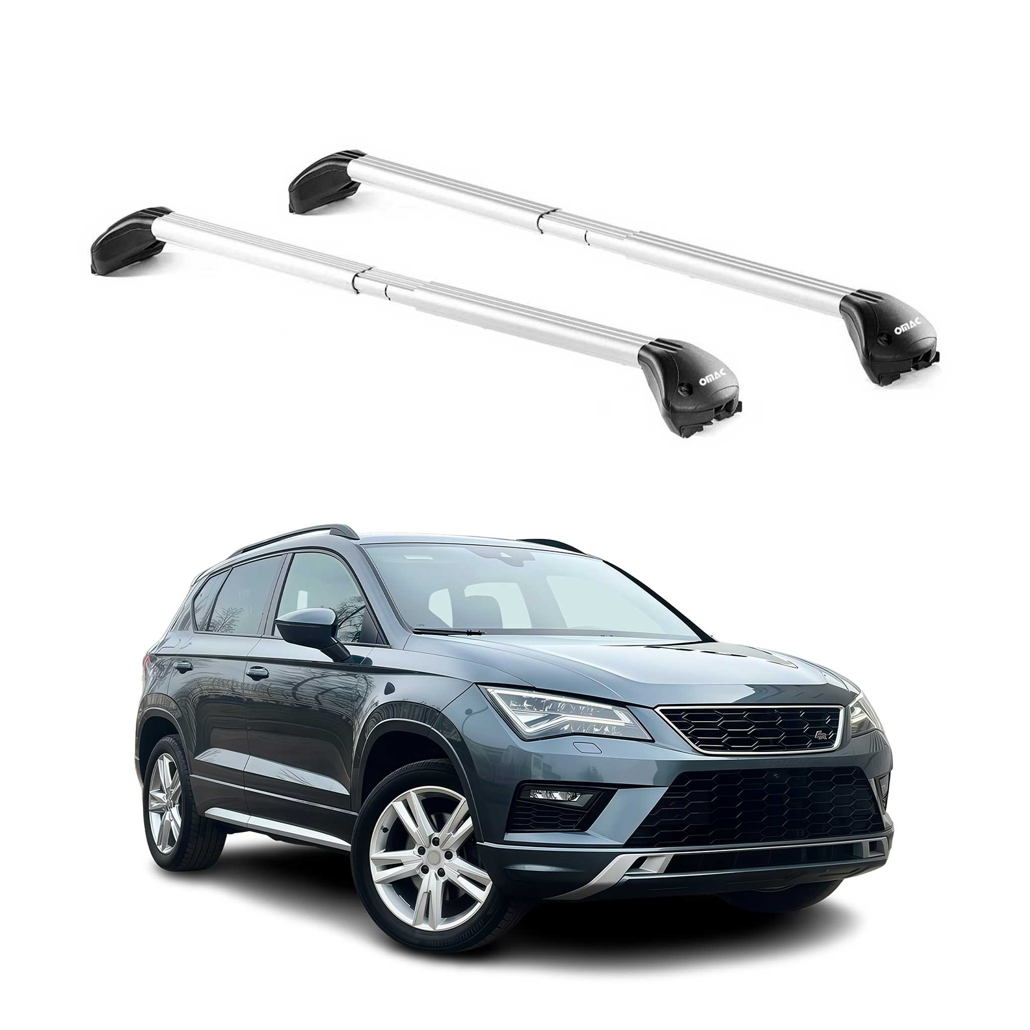 Dachträger Grundtäger für Seat Ateca 2016-2026 5 tür 100kg Alu Silber 2 tlg ABE