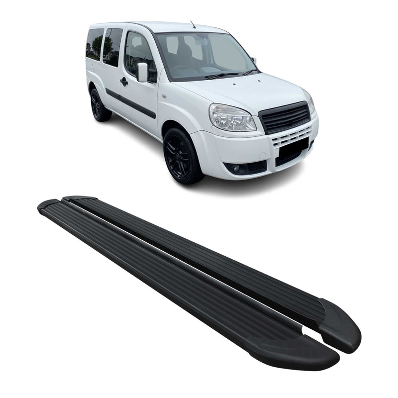 Seitenschweller Trittbretter Schweller für Fiat Doblo Maxi 2000-2010 Alu Schwarz