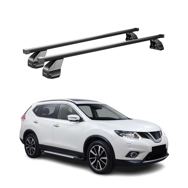 Menabo Dachträger für Nissan X-Trail T32 2014-2017 Pre-FL 75kg Stahl Schwarz 2x