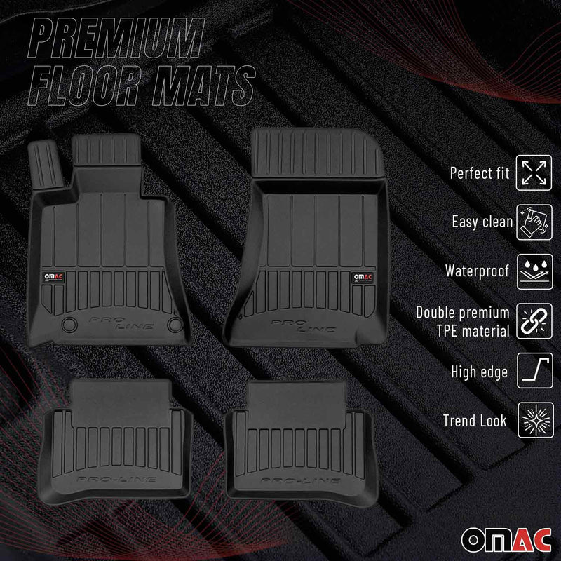 OMAC Gummi Fußmatten für Mercedes CLS C218 X218 2011-2017 Premium TPE Schwarz 4x