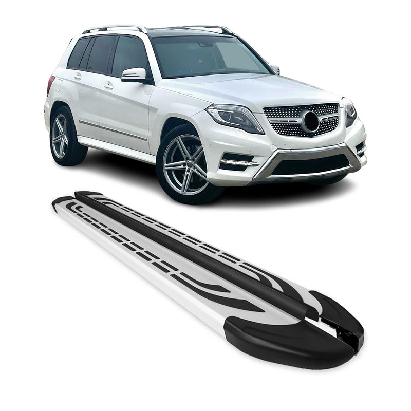 Trittbretter Seitenschweller Seitenbretter für Mercedes GLK 2010-2015 Alu Grau