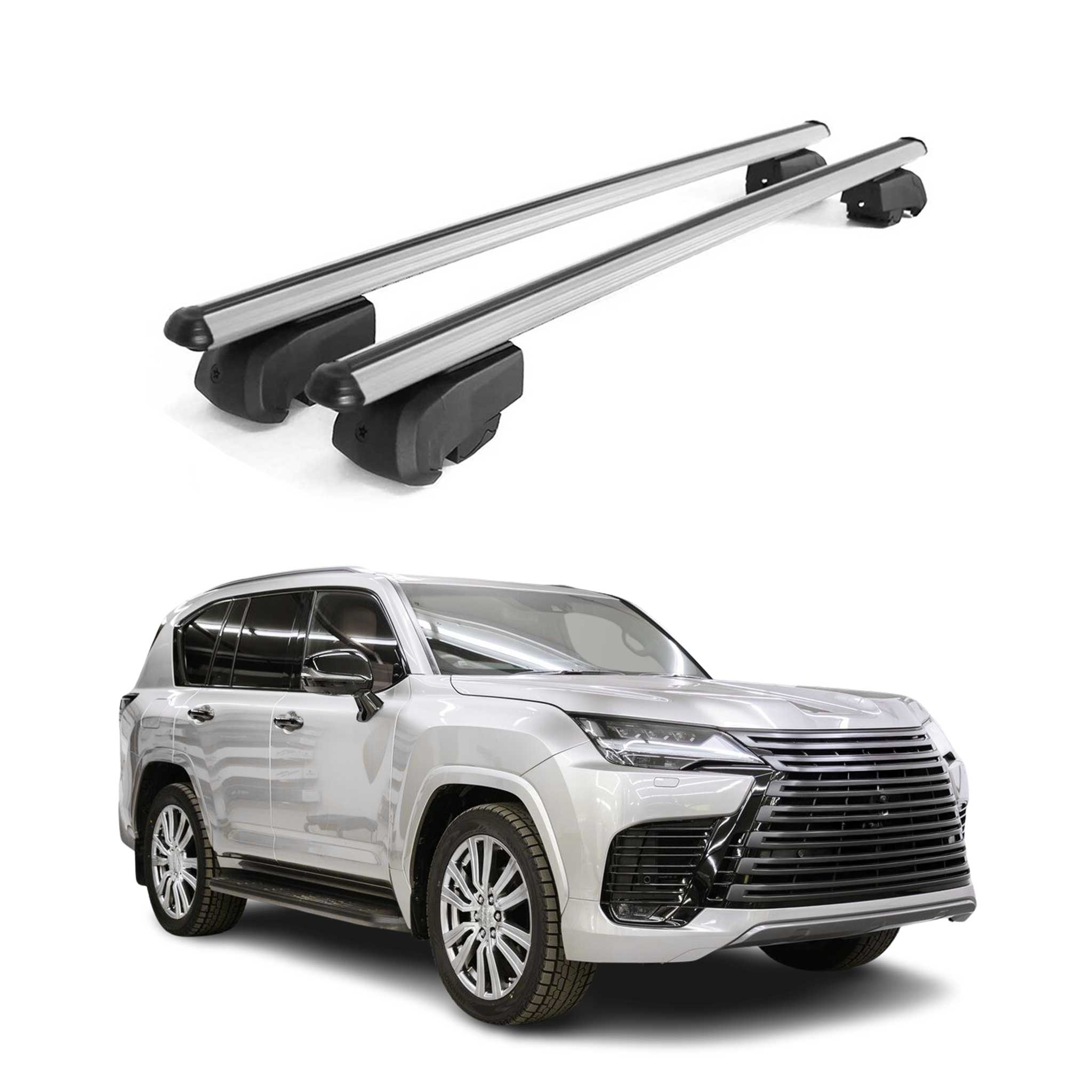 Dachträger Gepäckträger für Lexus LX 2021-2026 Querträger ABE Alu Grau 2x