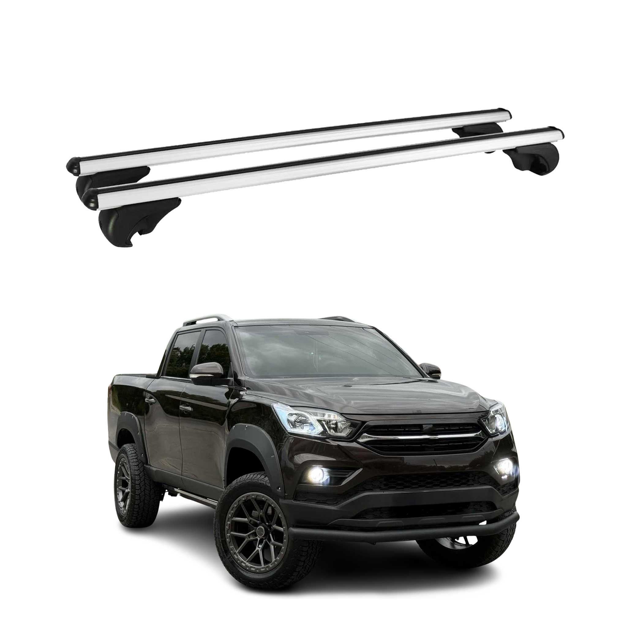 Dachträger Grundtäger für SsangYong Grand Musso 2018-2026 75kg Alu Grau 2 tlg