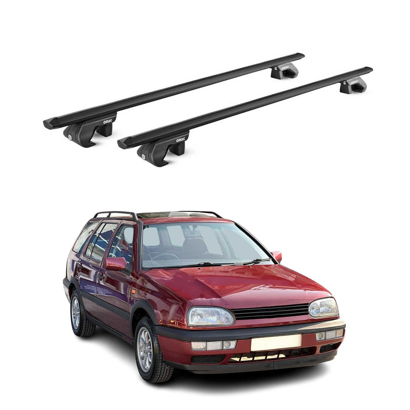 Dachträger Grundtäger für VW Golf III IV Kombi 1993-2006 90kg Alu Schwarz 2x ABE