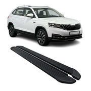 Trittbretter Seitenschweller für Skoda Kamiq 2019-2026 Aluminium Schwarz 2 tlg