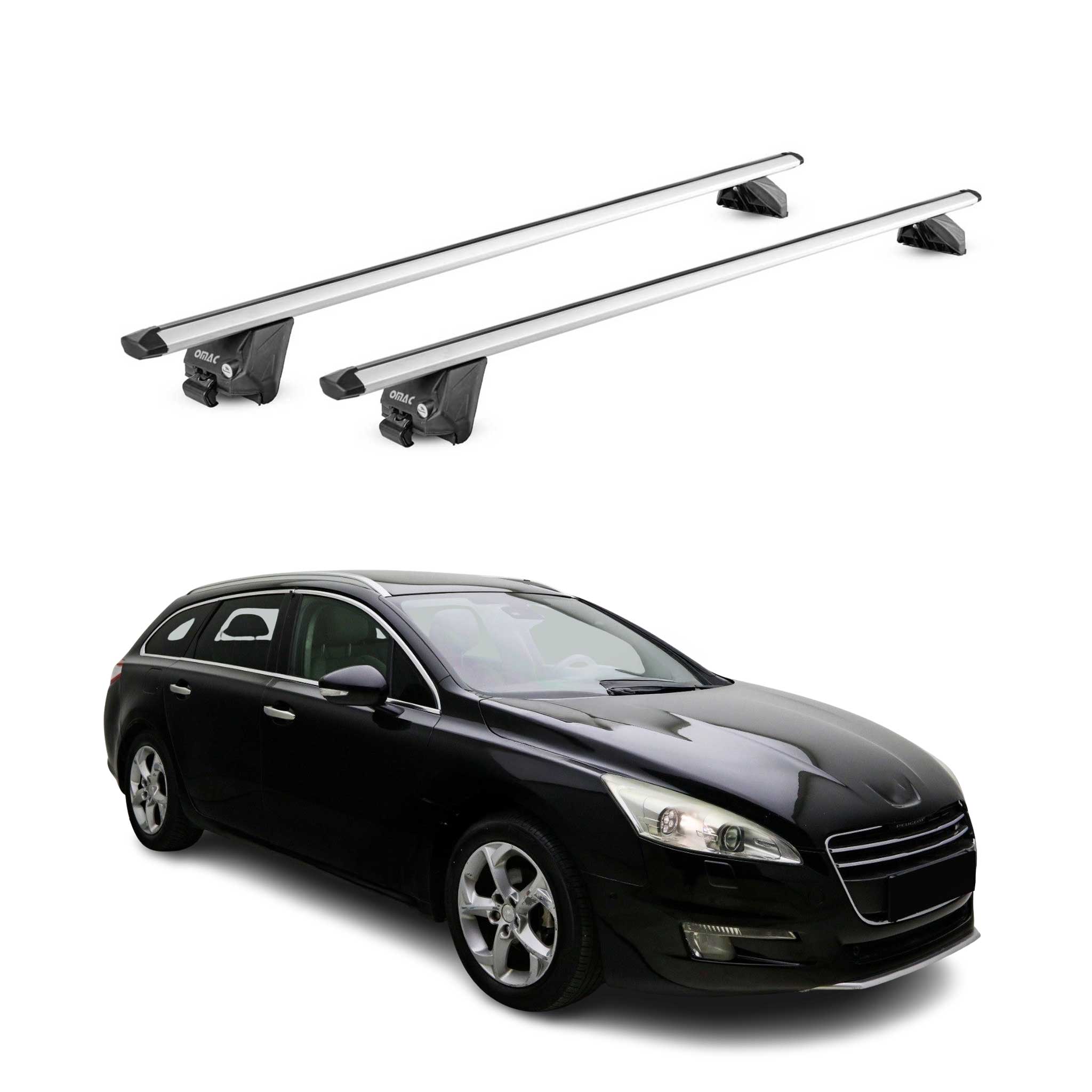 Dachträger Grundtäger für Peugeot 508 Kombi 2011-2018 100kg Alu Silber 2 tlg ABE