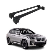 Dachträger Grundtäger für BMW iX3 G08 2020-2025 75kg Aluminium Schwarz 2 tlg
