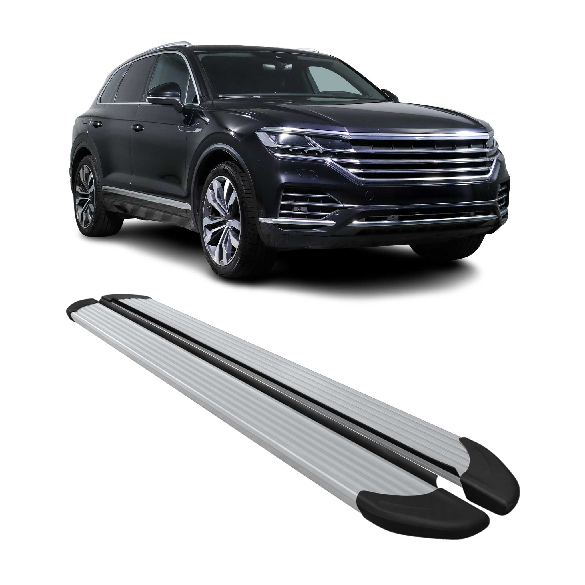Trittbretter Seitenschweller für VW Touareg 3 2018-2026 Silber Alu