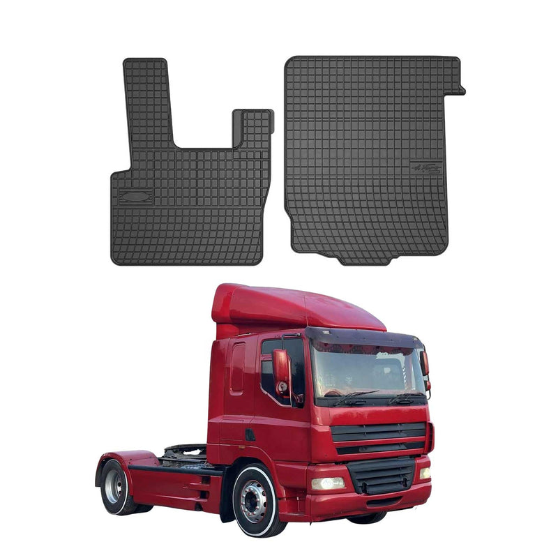 OMAC Gummi Fußmatten für DAF CF 65/75/85 2002-2025 Automatten Gummi Schwarz 2tlg