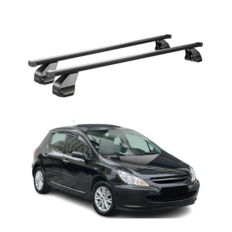 Menabo Dachträger Grundtäger für Peugeot 307 2001-2008 5tür 75kg Stahl Schwarz