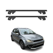 Dachträger Grundtäger für VW Polo mk5 Cross 2009-2017 Alu 90kg TÜV Schwarz 2tlg