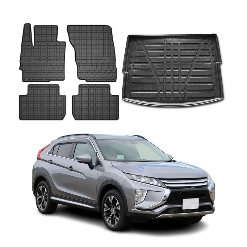 Fußmatten & Kofferraumwanne Set für Mitsubishi Eclipse Cross 2018-2025 Gummi 5x