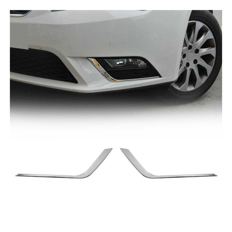Nebelscheinwerfer Rahmen Umrandung für Seat Leon 2012-2017 Edelstahl Silber 2tlg