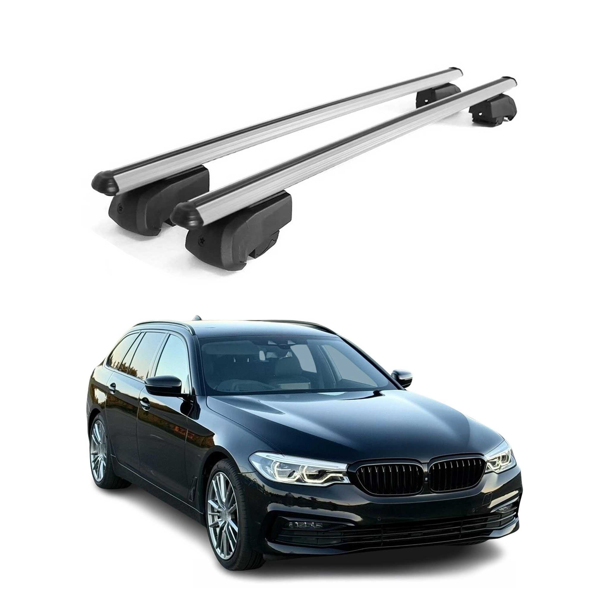 Dachträger Grundtäger für BMW 5er Touring G31 2017-2023 75kg Alu Silber 2 tlg