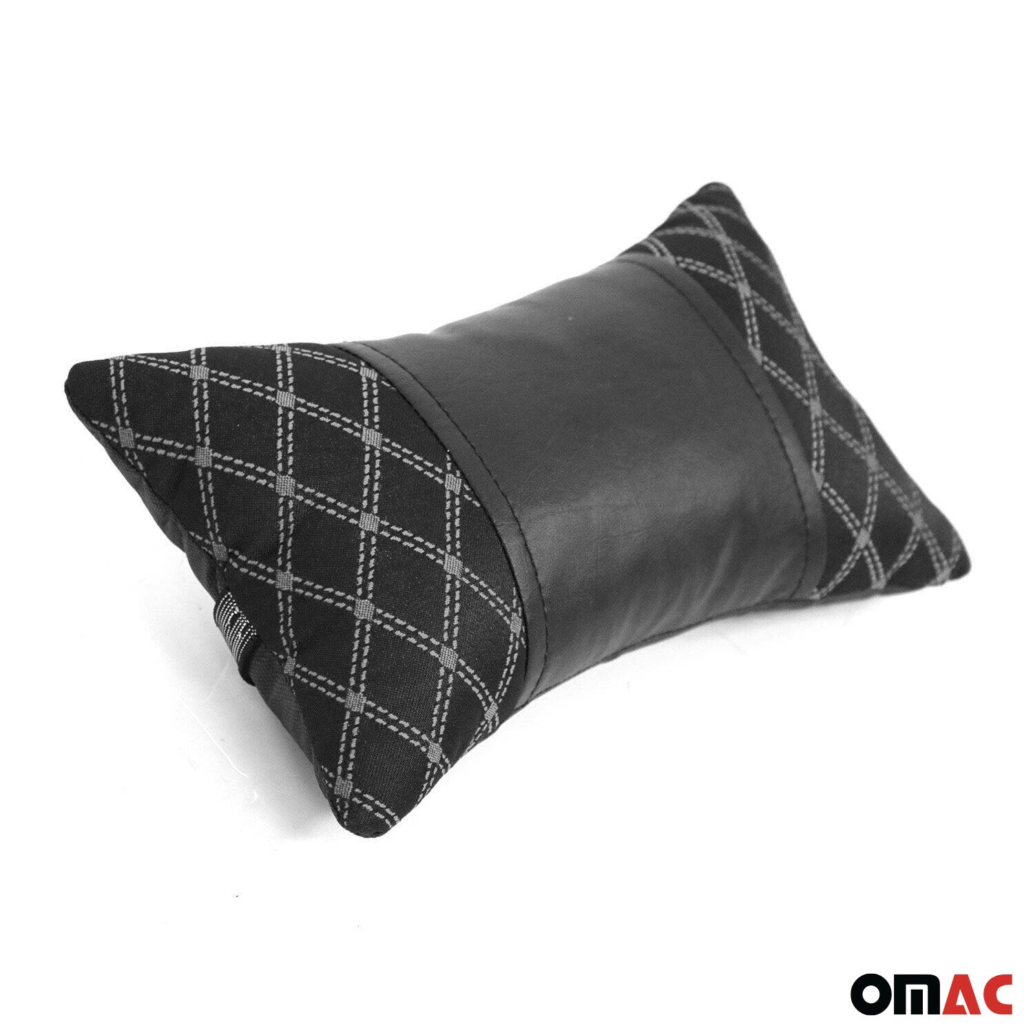 KFZ Auto Kopfstütze Sitzkissen Nackenstütze Textil & Leder Schwarz 8x30 cm