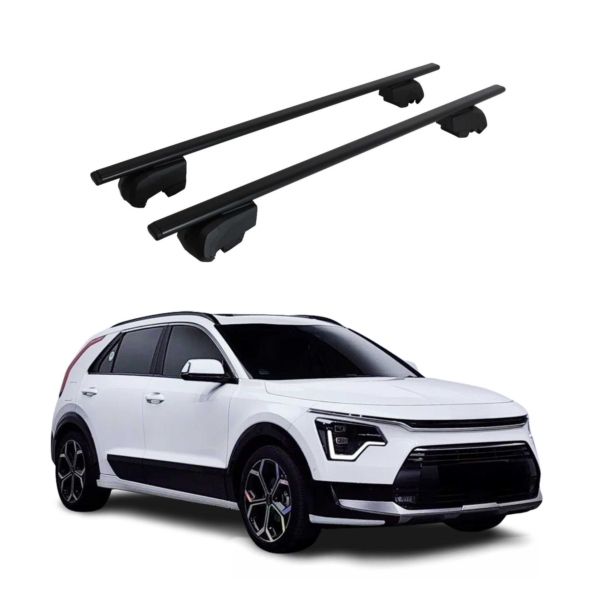 Dachträger Grundtäger für Kia Niro II 2022-2026 75kg Metall Schwarz 2 tlg