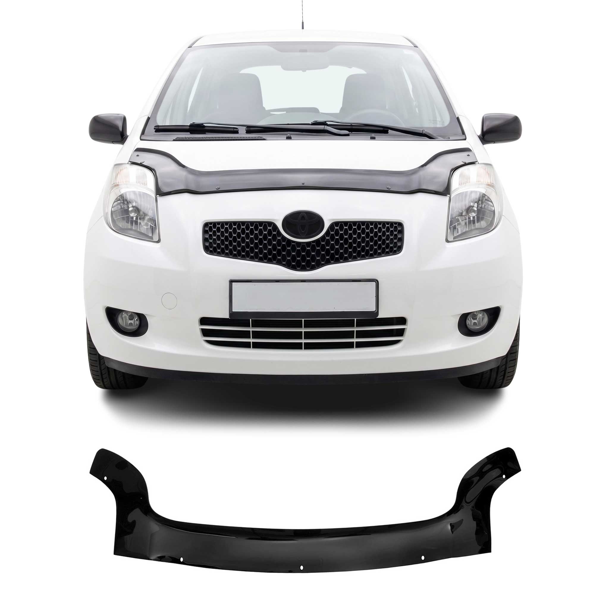 Motorhaube Deflektor Insekten Steinschlagschutz für Toyota Yaris 2005-11 Dunkel