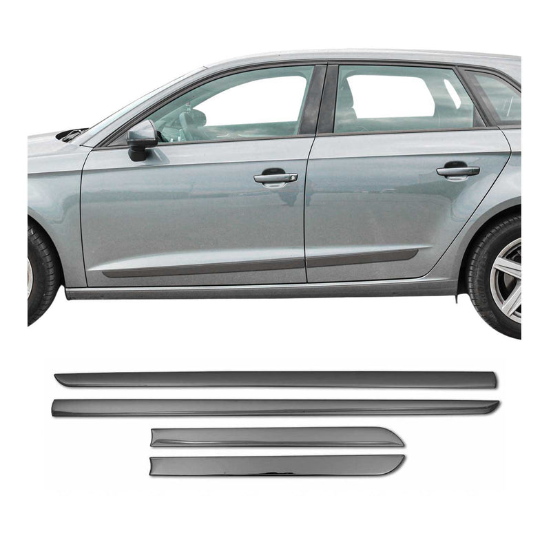 Türschutzleiste Seitentürleiste für VW Sharan 2010-2025 Chrom Stahl Dunkel 4x