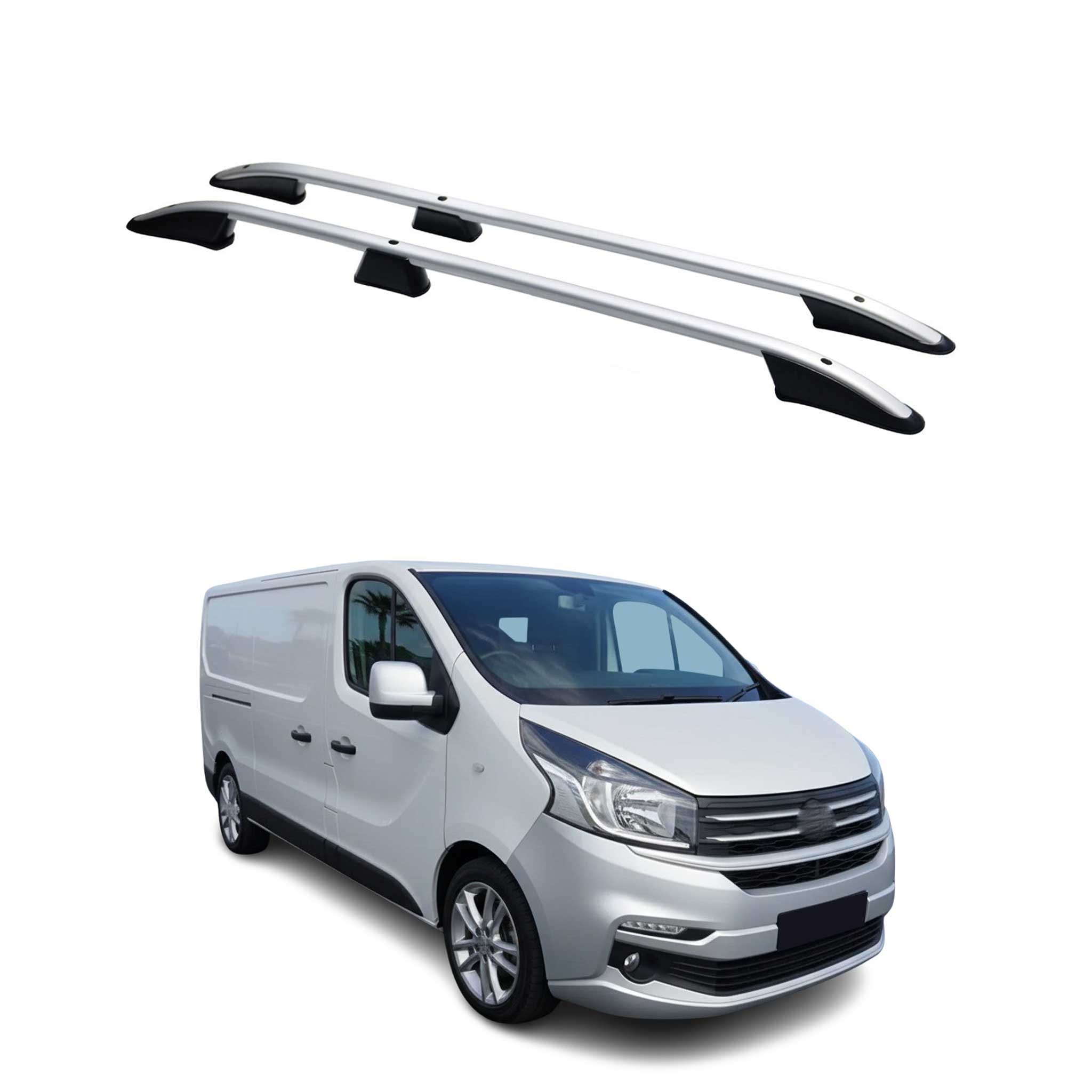 Dachreling Dachgepäckträger für Fiat Talento 2016-2024 L2 Langer  Alu Grau