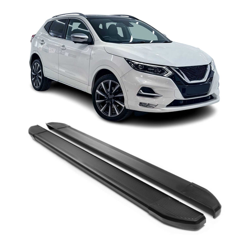 Alu Seitenschweller Trittbretter für Nissan Qashqai J10 2006-2014 Schwarz 2tlg